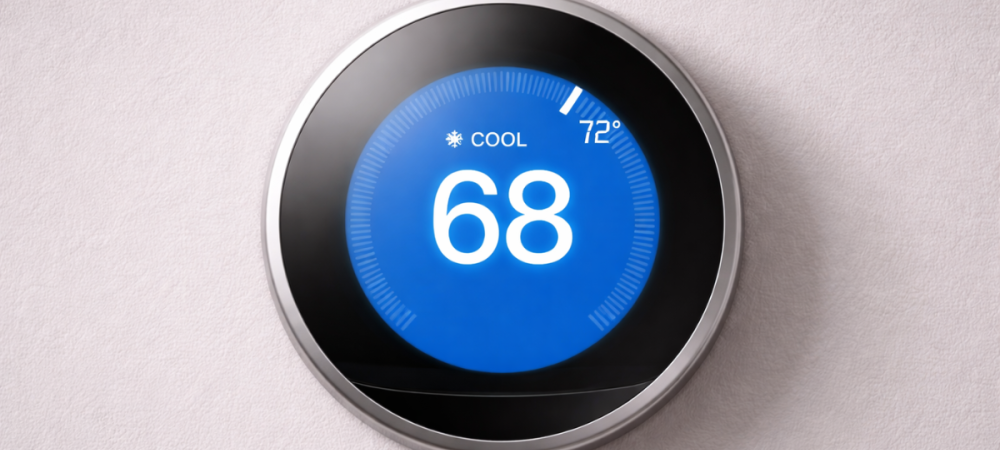 home thermostat on cool