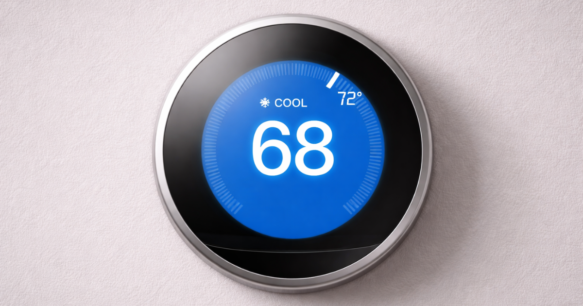 home thermostat on cool
