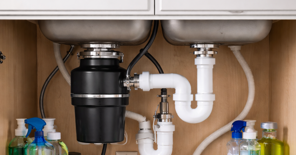 pipes under kitchen sink